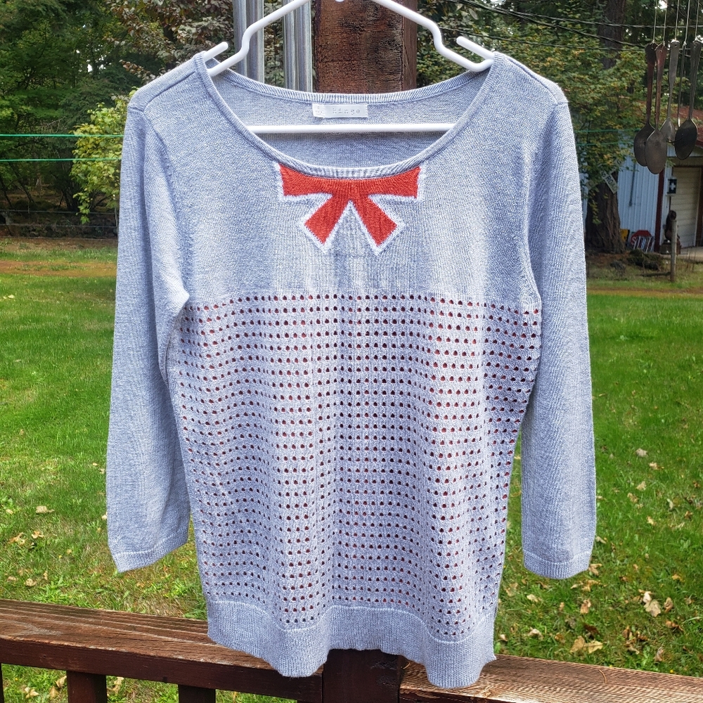 Hinge Pullover 'Bow' Sweater With Lining - Size S